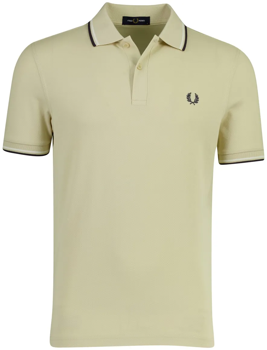 Poloshirt 2-knoops pique Fred Perry beige 100% katoen