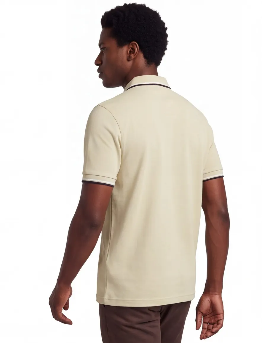 Poloshirt 2-knoops pique Fred Perry beige 100% katoen