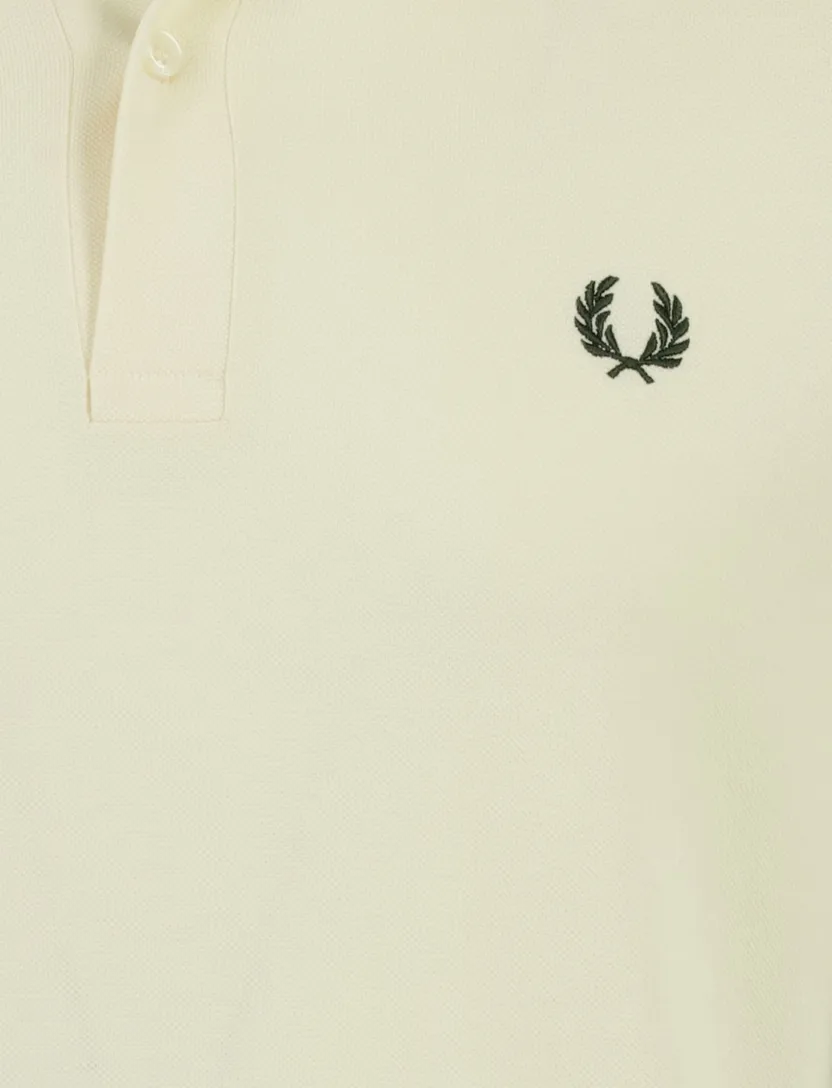 Lichtgeel poloshirt Fred Perry normale fit 2-knoops katoen pique