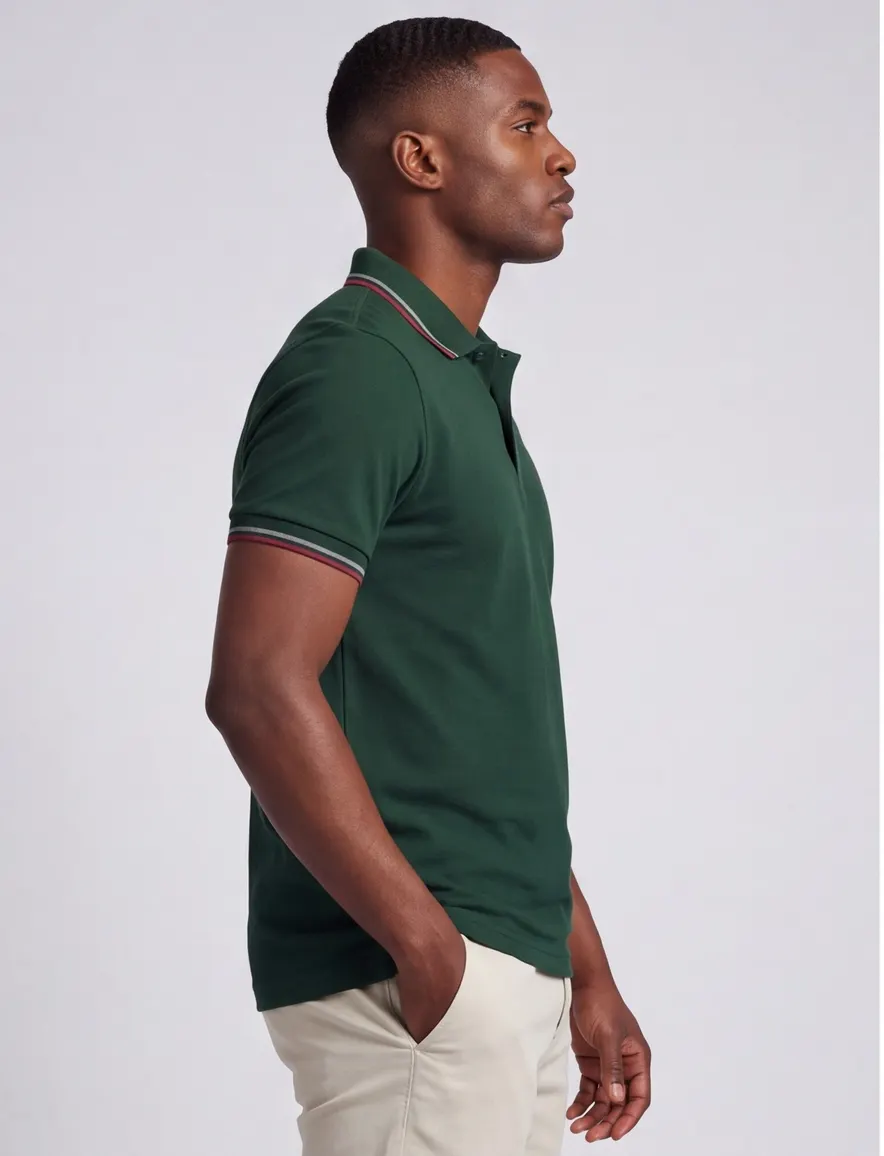 Fred Perry poloshirt donkergroen normale fit korte mouw