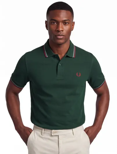 Fred Perry Fred Perry poloshirt donkergroen normale fit korte mouw