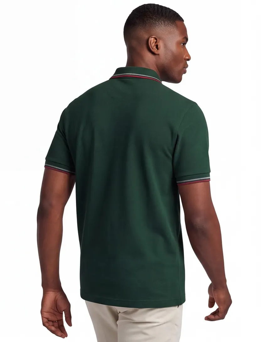 Poloshirt Fred Perry donkergroen korte mouw normale fit