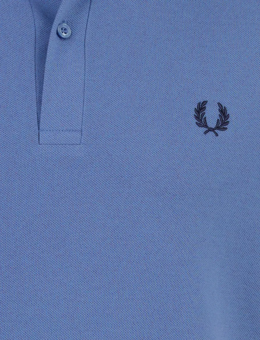 Fred Perry polo blauw omlijnde kraag en mouwen
