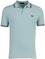 lichtblauw poloshirt Fred Perry normale fit 2-knoops katoen pique