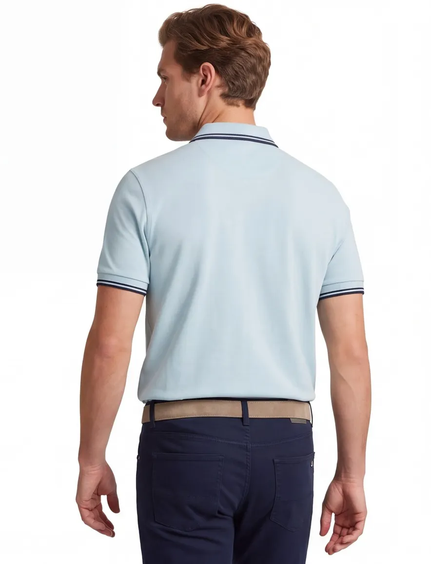 Poloshirt 2-knoops pique Fred Perry lichtblauw 100% katoen
