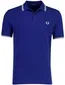 Kobaltblauw poloshirt Fred Perry normale fit 2-knoops katoen pique