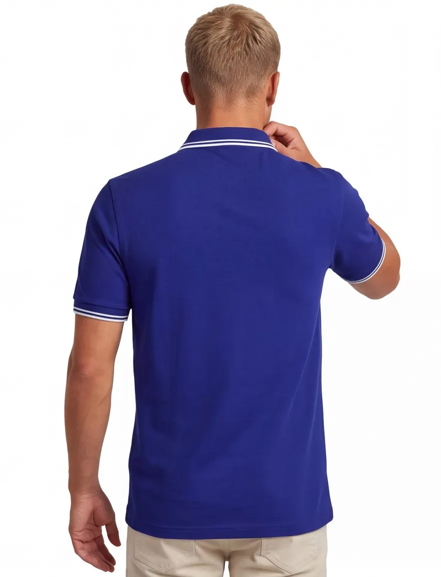 Poloshirt 2-knoops pique Fred Perry kobaltblauw 100% katoen