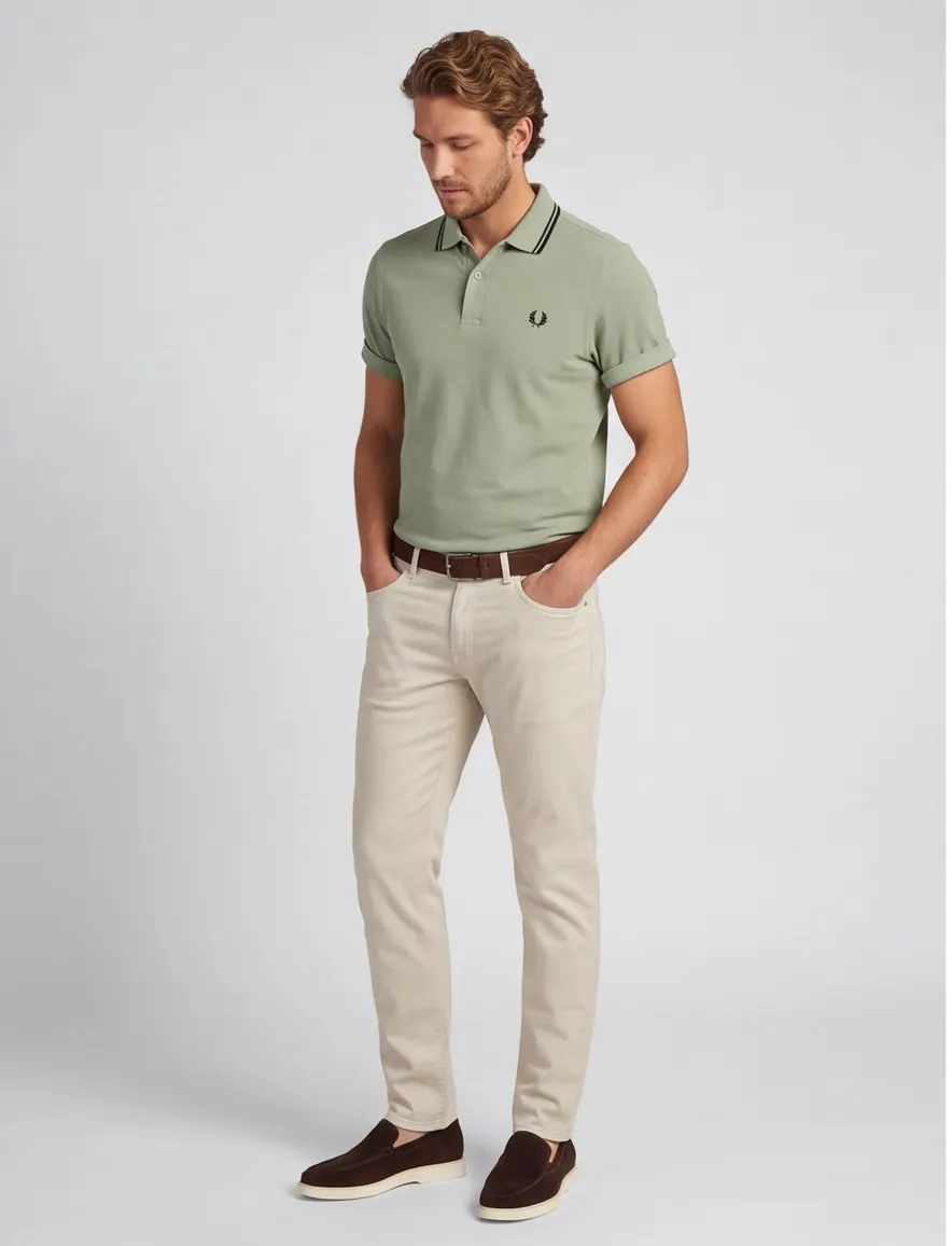 Fred Perry polo groen 2 knoops korte mouw
