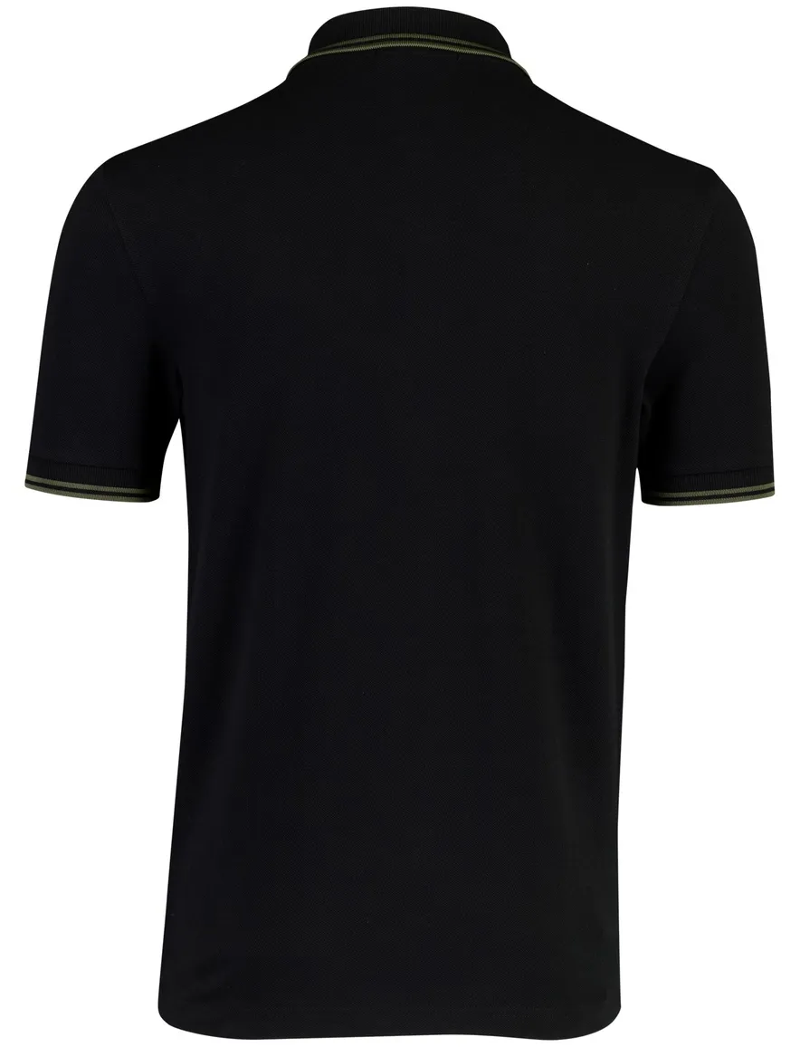 Fred Perry poloshirt zwart normale fit 2 knoops