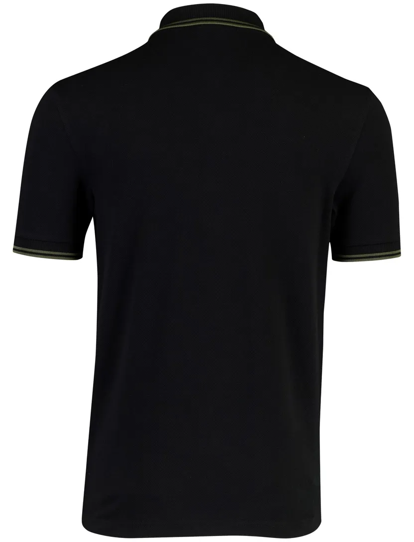 Poloshirt Fred Perry zwart korte mouw normale fit