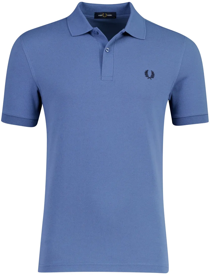 Blauw poloshirt Fred Perry normale fit 2-knoops katoen pique
