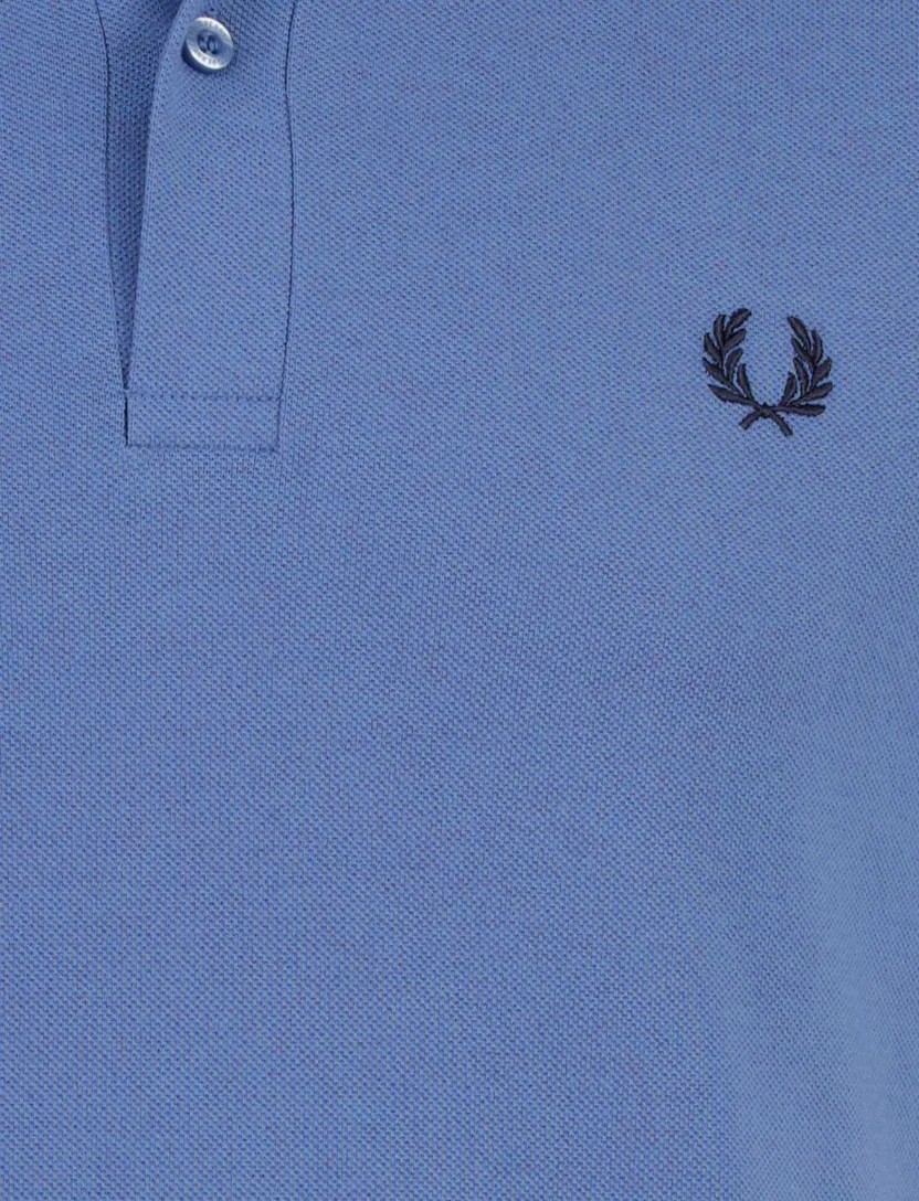 Blauw poloshirt Fred Perry normale fit 2-knoops katoen pique
