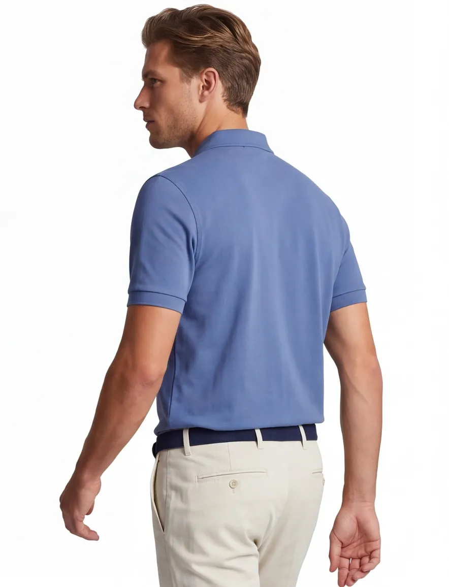 Poloshirt 2-knoops pique Fred Perry blauw 100% katoen
