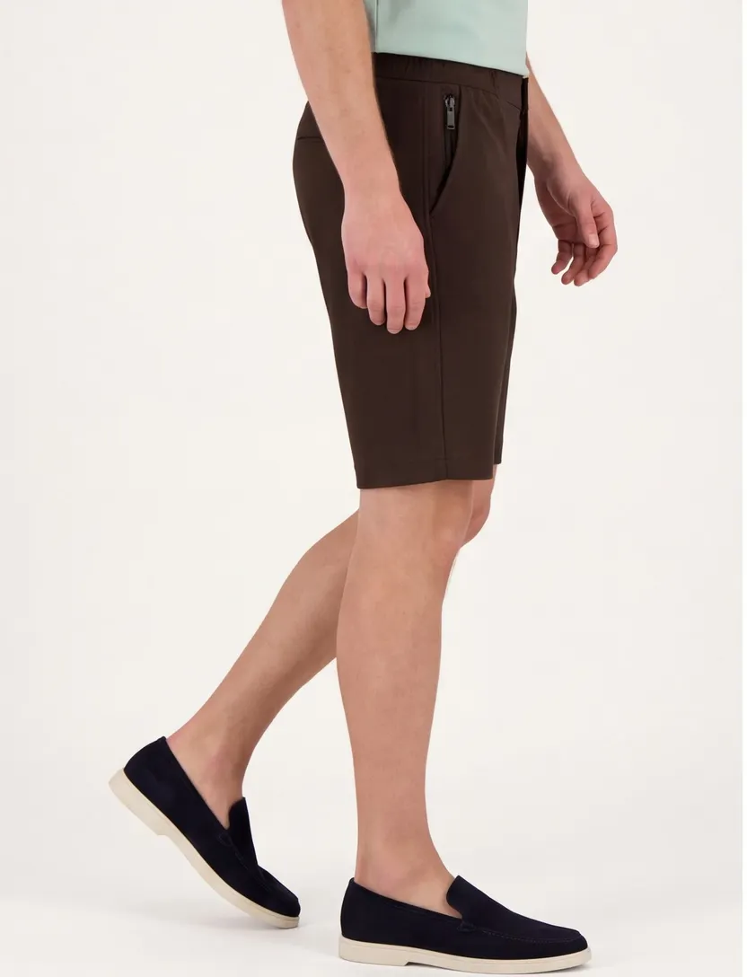 Short Aeden bruin flatfront wijde fit
