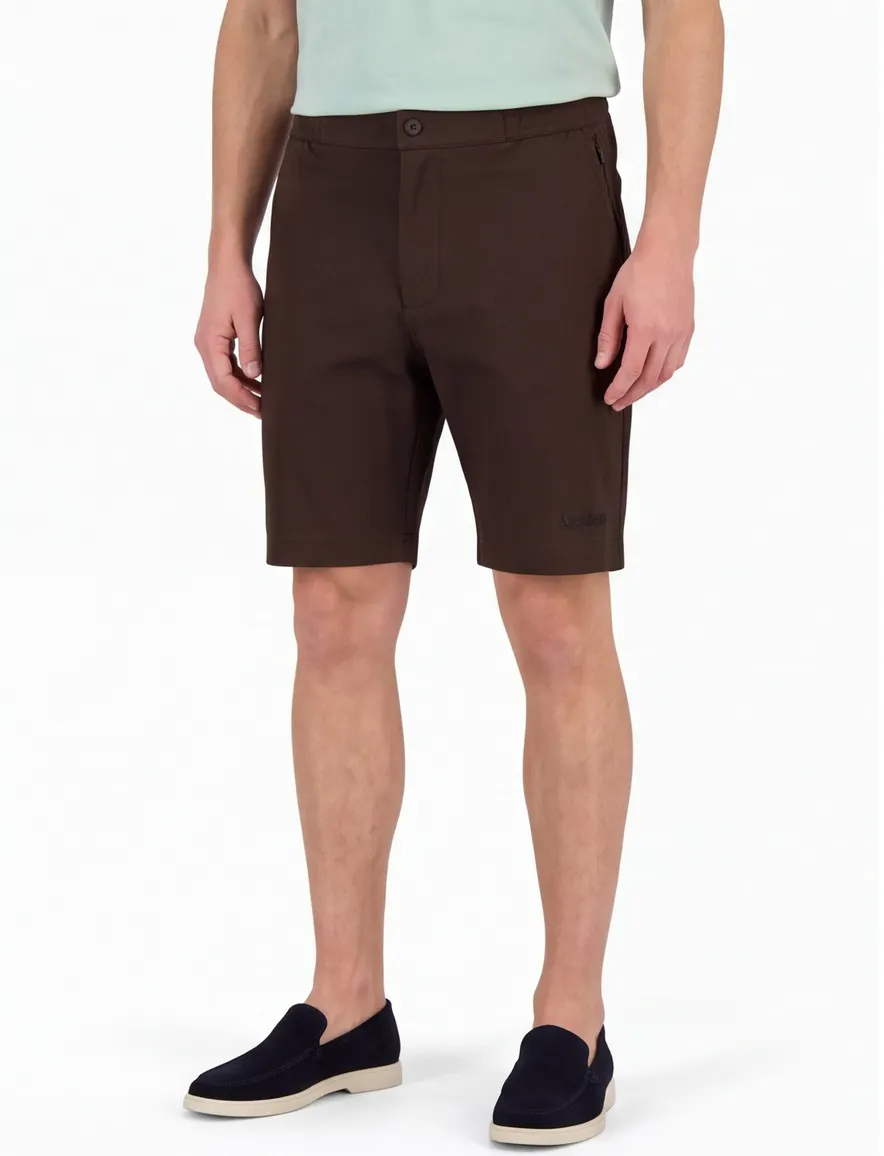 Aeden flatfront short bruin