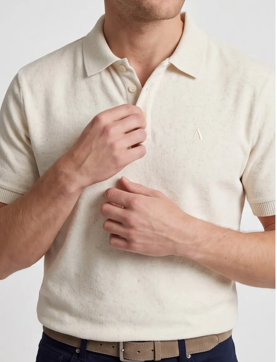 Aeden poloshirt beige gemêleerd