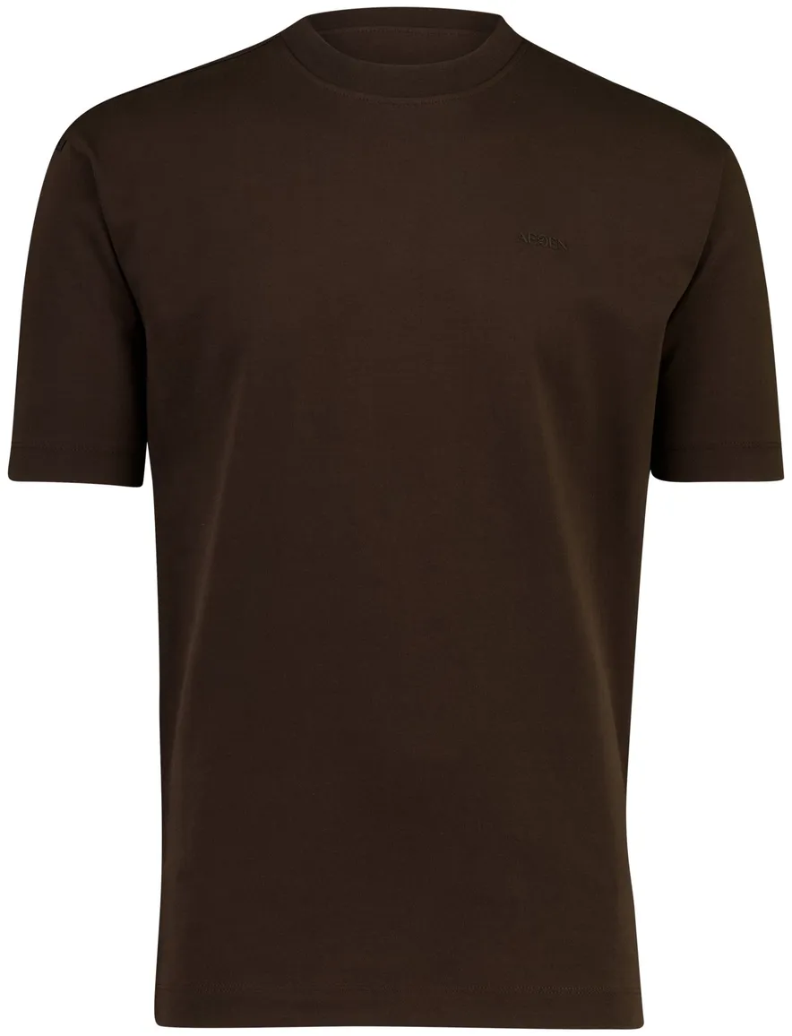 bruine t-shirt Aeden backprint wijde fit