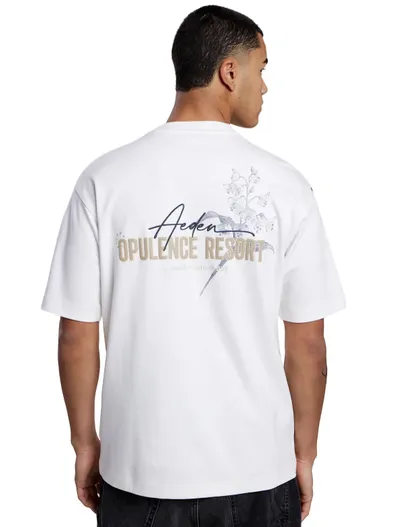 Aeden T-shirt Aeden Orzian off white organisch katoen print