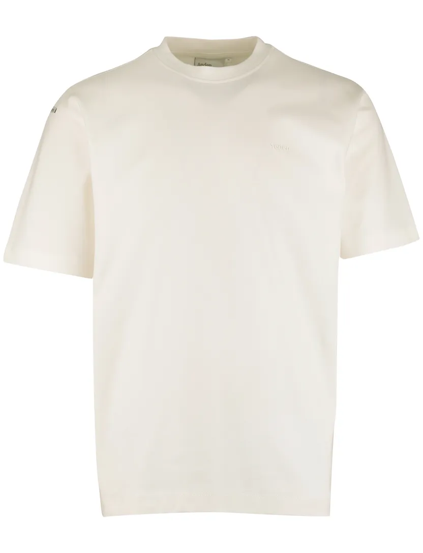 T-shirt Aeden ronde hals backprint creme wijde fit