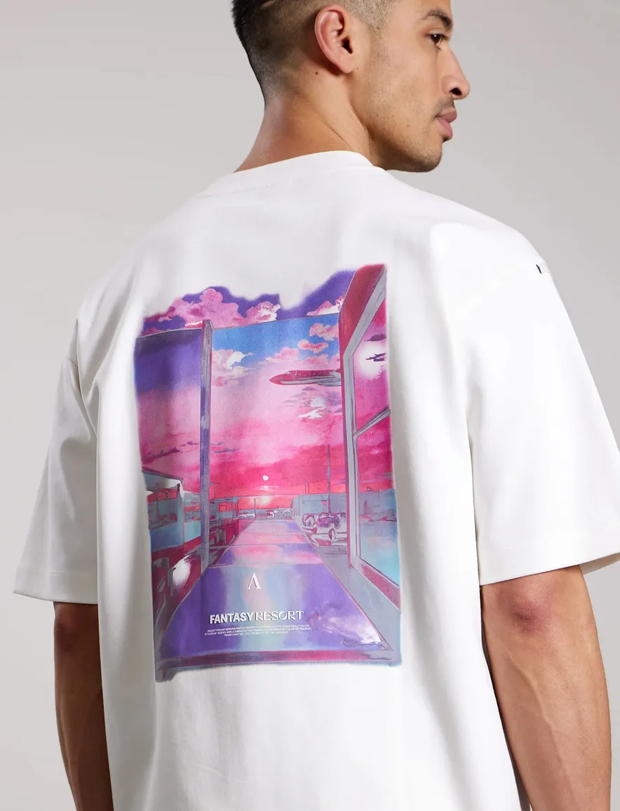 Aeden T-shirt off white backprint fantasy resort