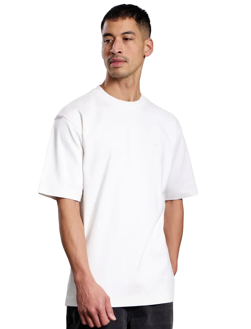 T-shirt Aeden ronde hals backprint creme wijde fit