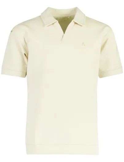 Aeden Poloshirt Aeden creme v-hals structuur