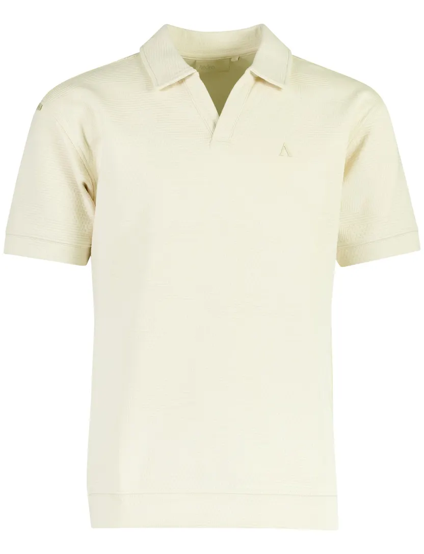 Poloshirt Aeden creme v-hals structuur