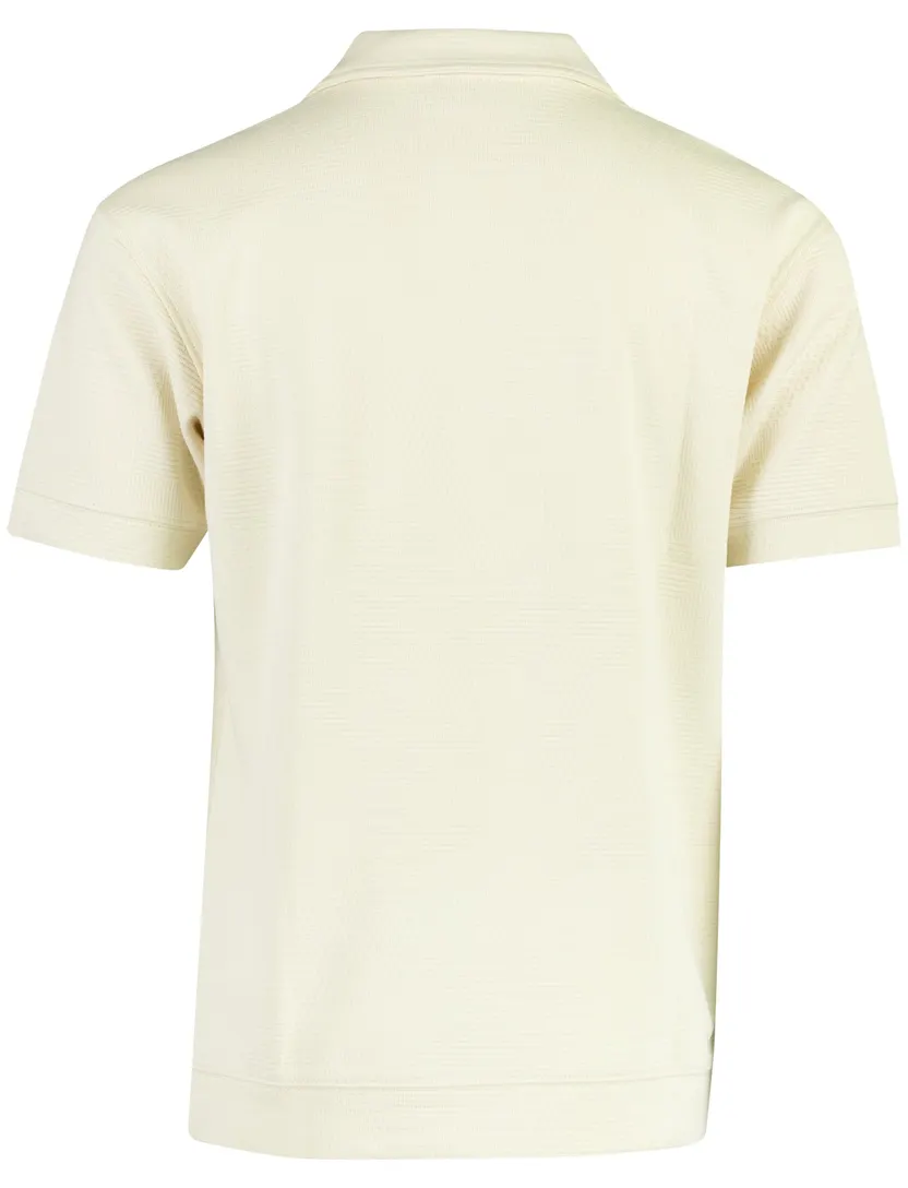 Poloshirt Aeden creme v-hals structuur
