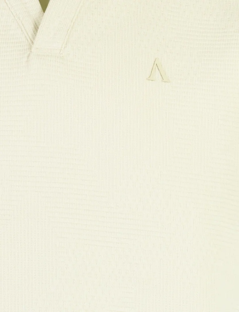 Poloshirt Aeden creme v-hals structuur