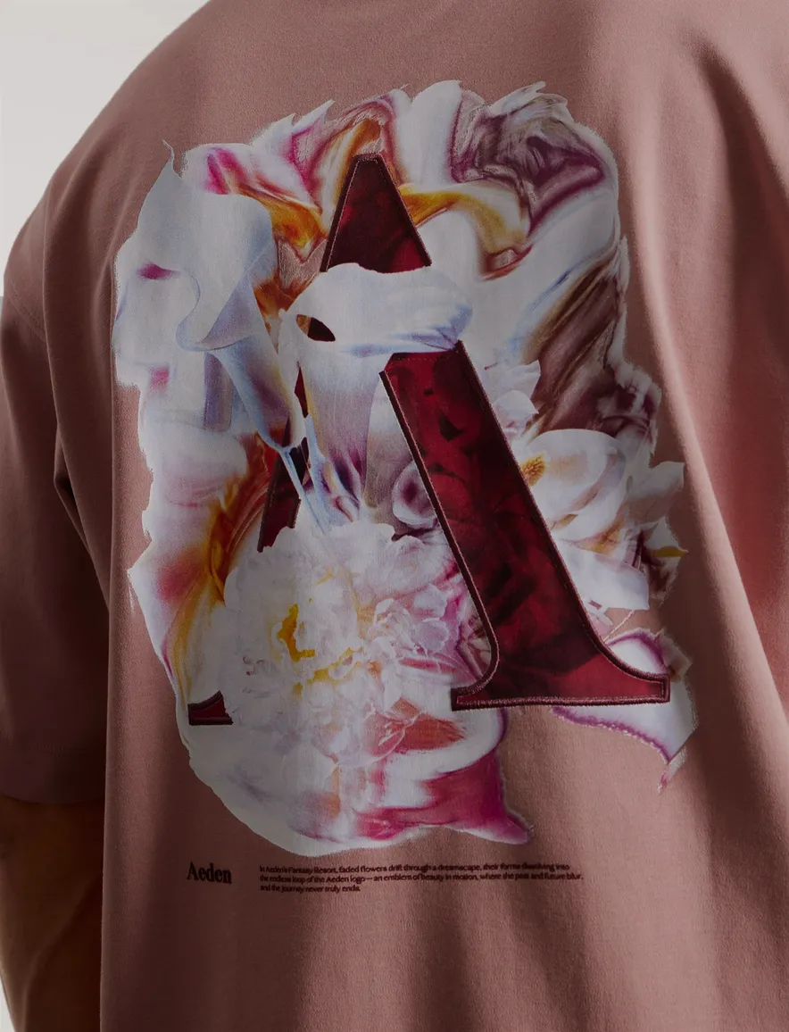 Aeden Evander t-shirt roze organisch katoen backprint