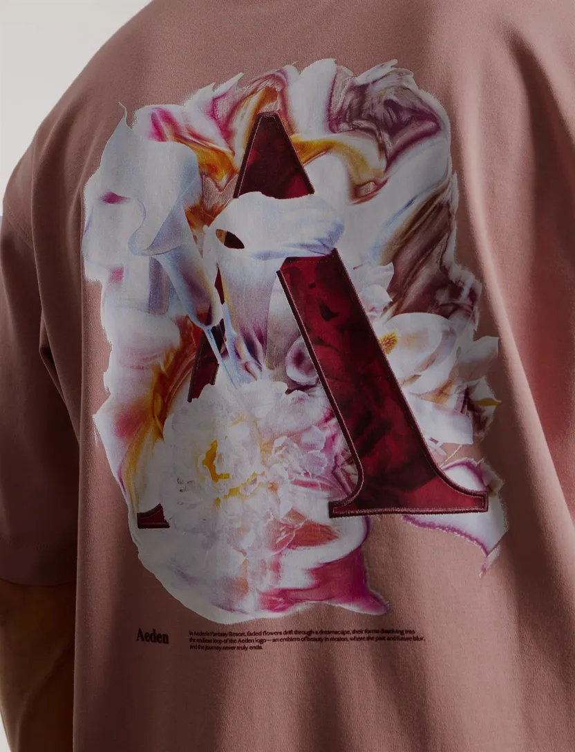 T-shirt Aeden Evander roze back print ronde hals