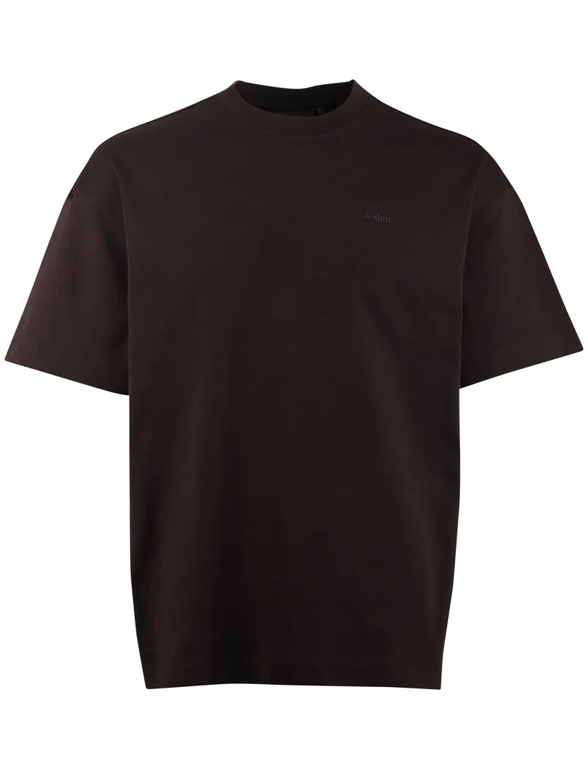 T-shirt Aeden bruin backprint wijde fit logo ronde hals