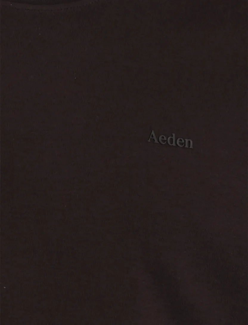T-shirt Aeden bruin backprint wijde fit logo ronde hals
