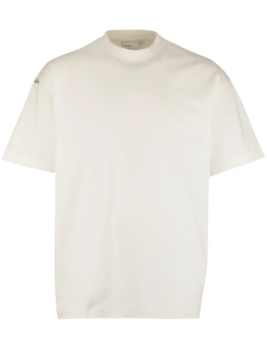 creme t-shirt backprint ronde hals Aeden