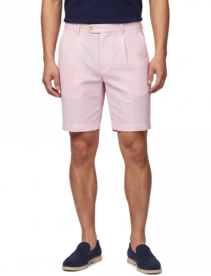 Shorts Aeden roze gemêleerd wijde fit