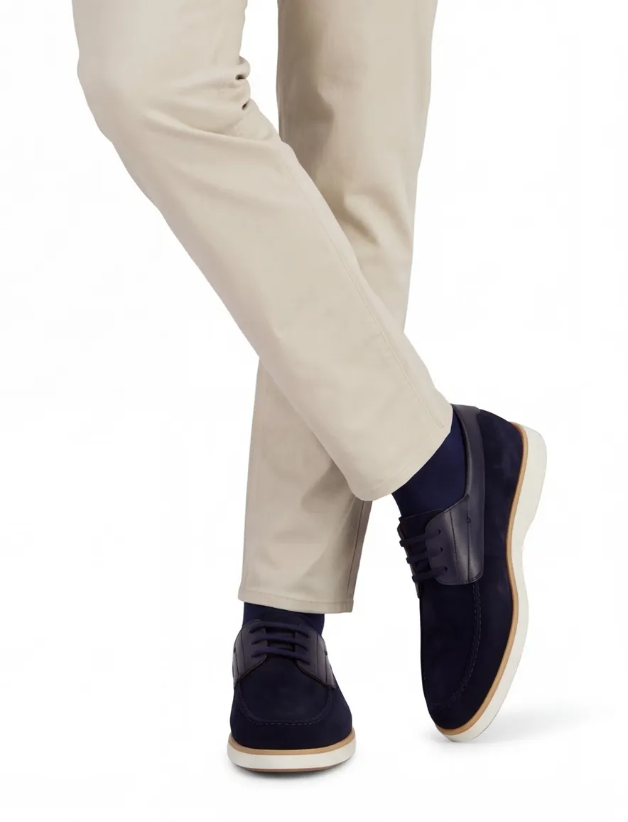 Suede Instappers Magnanni donkerblauw
