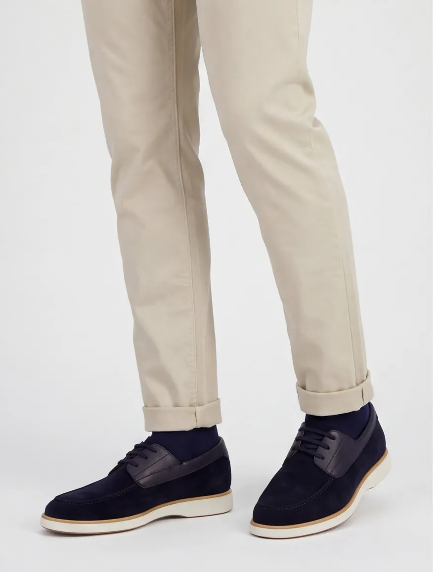 Suede Instappers Magnanni donkerblauw