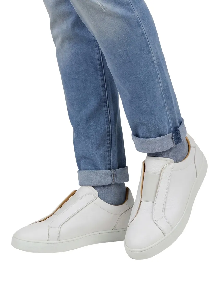 instappers leer wit Magnanni met witte zool