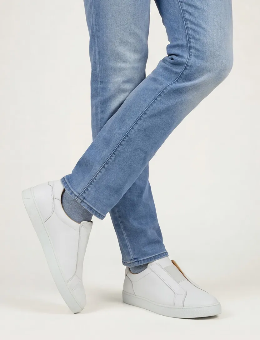 instappers leer wit Magnanni met witte zool