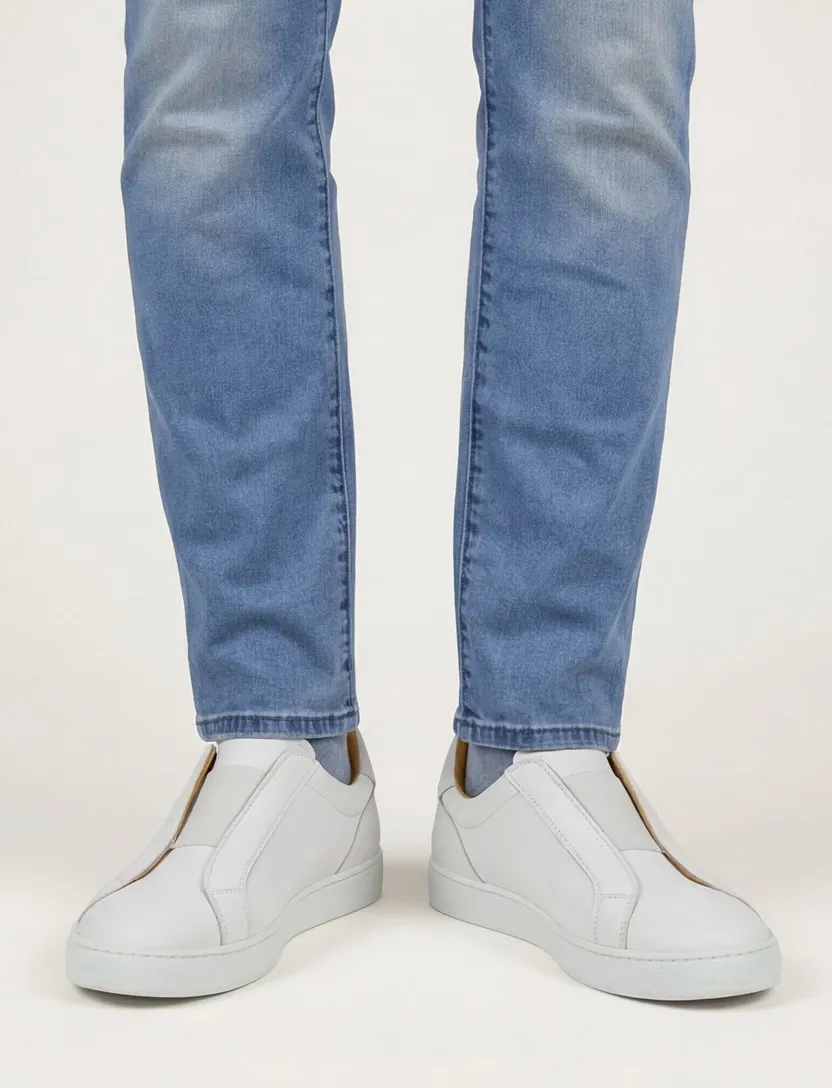 instappers leer wit Magnanni met witte zool
