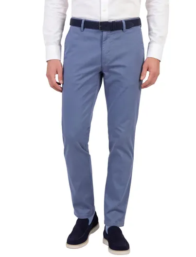 M.E.N.S. pantalon M.E.N.S. Madison blauw normale fit flatfront model