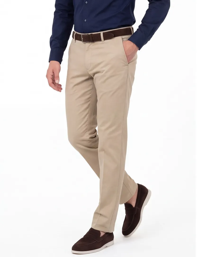 Broek M.E.N.S. Madison camel normale fit