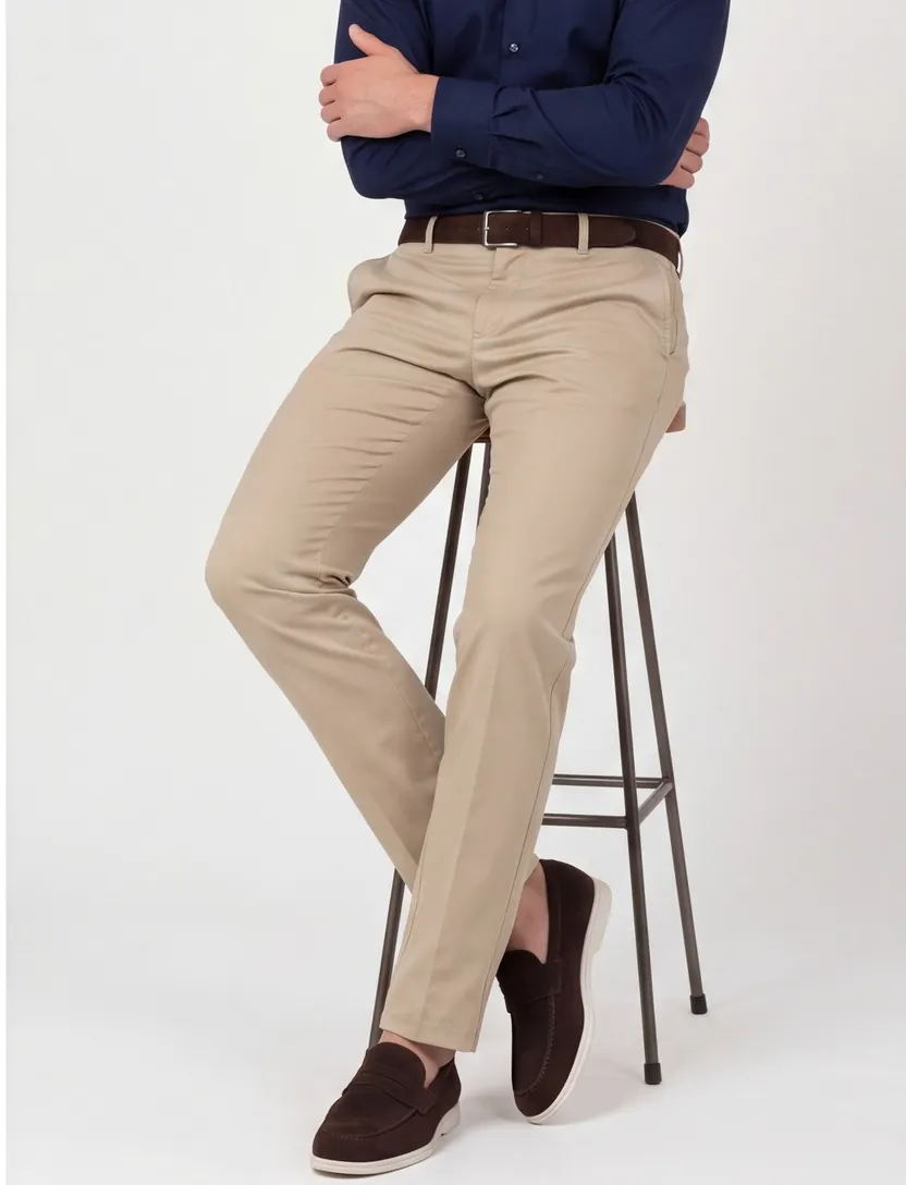 Broek M.E.N.S. Madison camel normale fit