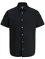 Jack & Jones overhemd linnen korte mouw big & tall zwart