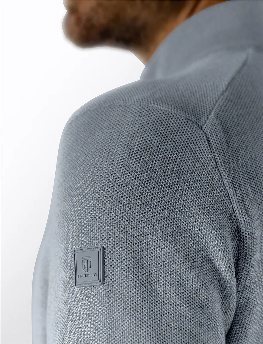 State of Art half zip trui lichtblauw jersey