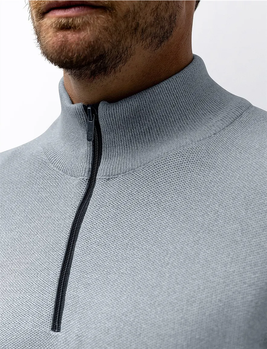 State of Art half zip trui lichtblauw jersey