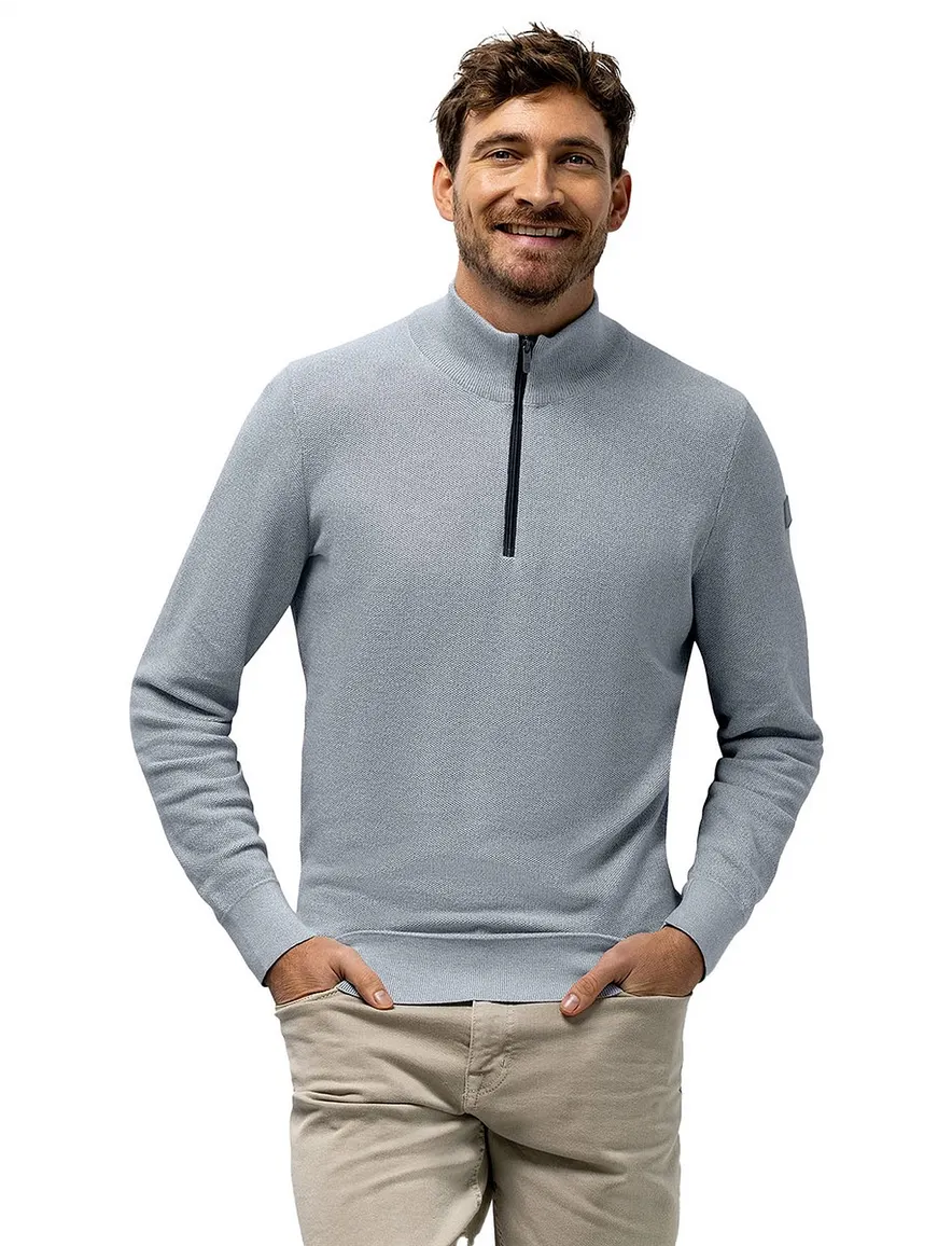 State of Art half zip trui lichtblauw jersey