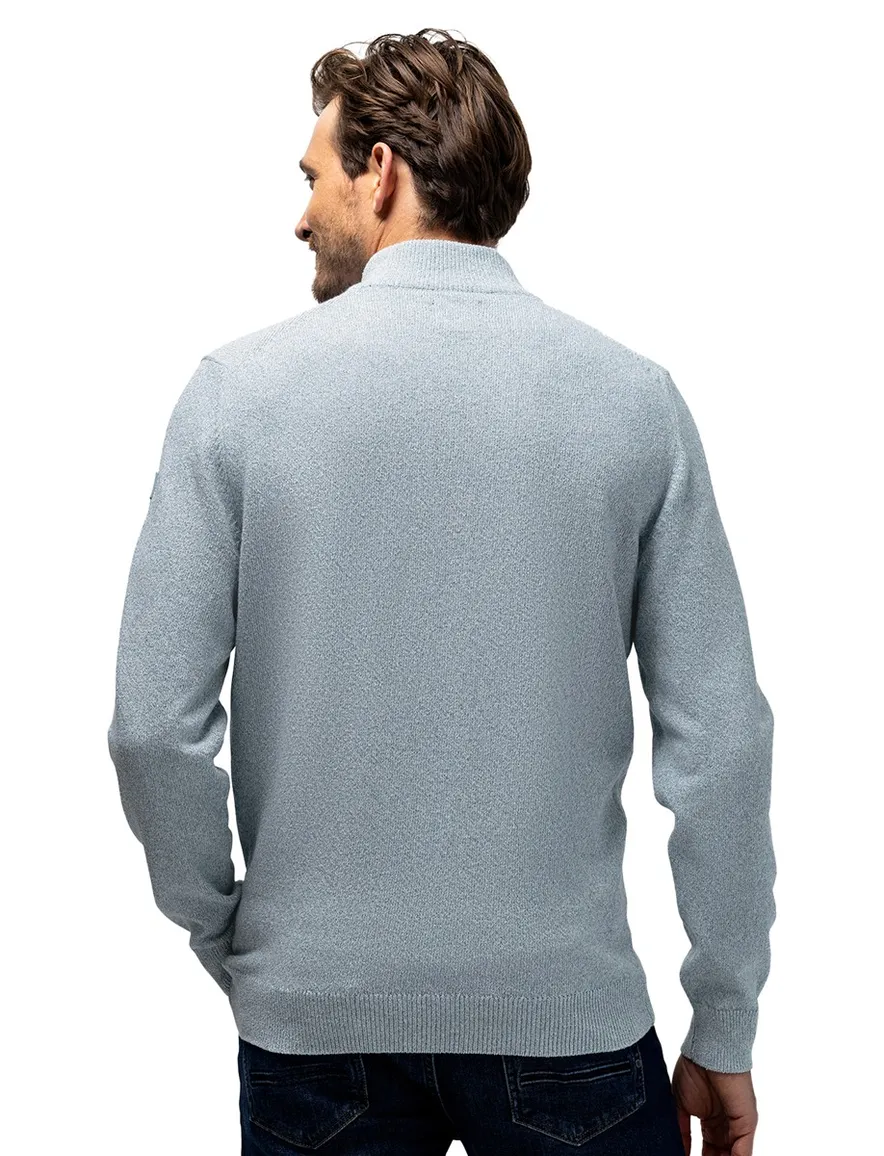 Lichtblauwe half zip trui State of Art