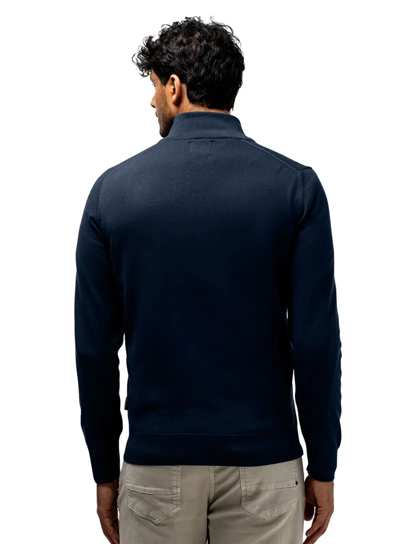 Trui State of Art half zip donkerblauw