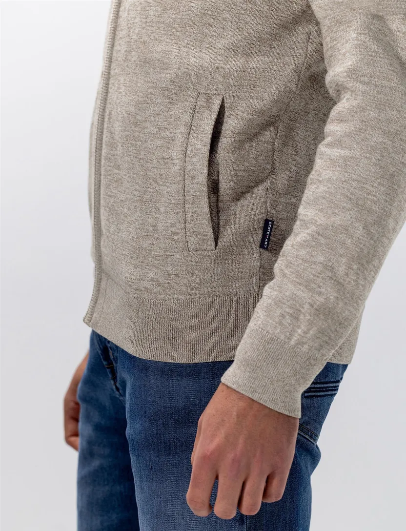 vest State of Art beige gemeleerd 100% katoen normale fit